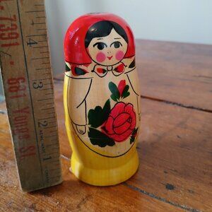Vintage 5- figure Painted Russian Nesting Dolls Matryoshka 1980s